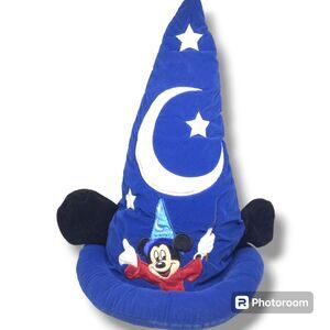 Disney Parks Sorcerer Mickey Fantasia Plush Ears Hat-One Size Youth-Lined-15"